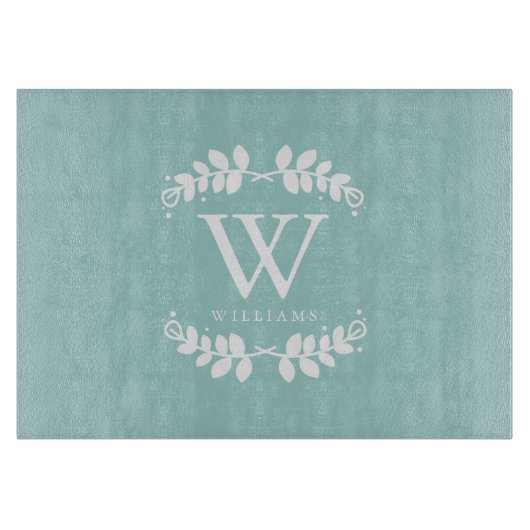 Mini Green Family Monogram Schneidebrett (Vorderseite)
