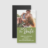 Mini Green Foto Save the Date Einladungen Magnet (Vorne/Hinten)