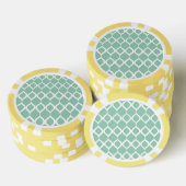 Mini Green Geometric Ikat Tribal Print Pattern Pokerchips (Stapel)