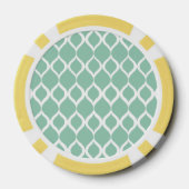 Mini Green Geometric Ikat Tribal Print Pattern Pokerchips (Rückseite)