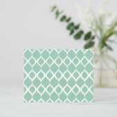 Mini Green Geometric Ikat Tribal Print Pattern Postkarte (Stehend Vorderseite)