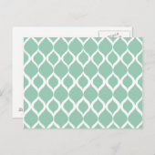 Mini Green Geometric Ikat Tribal Print Pattern Postkarte (Vorne/Hinten)