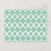 Mini Green Geometric Ikat Tribal Print Pattern Postkarte (Vorderseite)