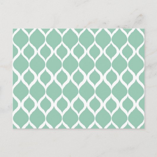 Mini Green Geometric Ikat Tribal Print Pattern Postkarte (Vorderseite)