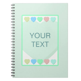 Mini Green Hearts Baby Shower Notebook Notizblock
