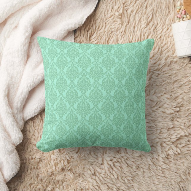 Mini Green hell Damask Muster Kissen (Decke)