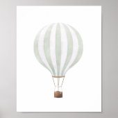 Mini Green Hot Air Ballon Kinderzimmer Decor Poste Poster (Vorne)
