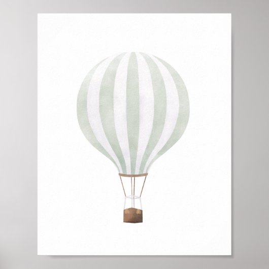 Mini Green Hot Air Ballon Kinderzimmer Decor Poste Poster (Vorne)