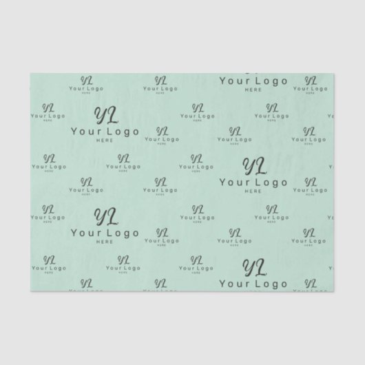 Mini-Green-Logo-Muster für Markenverpackungen Seidenpapier (Vorderseite)