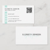 Mini Green Minimalistisch Simple QR Code Business Visitenkarte (Vorne/Hinten)