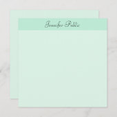 Mini Green Modern Template Calligrafy Script Mitteilungskarte (Vorne/Hinten)