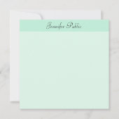 Mini Green Modern Template Calligrafy Script Mitteilungskarte (Vorderseite)