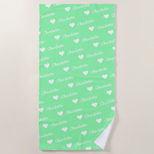 Mini Green Name Muster Summer Vibes Beach Handtuch