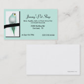 Mini Green Parakeet Pet Store Business Card Visitenkarte (Vorne/Hinten)