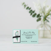 Mini Green Parakeet Pet Store Business Card Visitenkarte (Stehend Vorderseite)