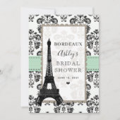 Mini Green Parisian Eiffel Tower City Table Cards Einladung (Vorderseite)
