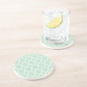 Mini Green Quatrefoil marokkanisches Muster Sandstein Untersetzer (Seite)