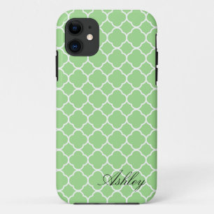 Mini Green Quatrefoil Muster Monogramm Case-Mate iPhone Hülle