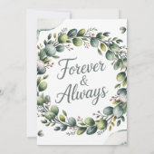 Mini Green & Sage Eukalyptus Engagement Party Einladung (Rückseite)