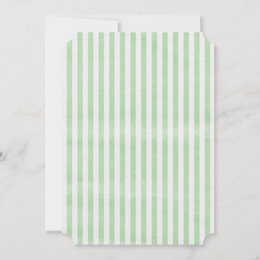 Mini Green Seersucker Karussell Einladung (Rückseite)