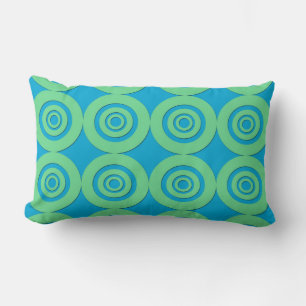 Mini Green Turquoise Circles Modernes Muster Lendenkissen