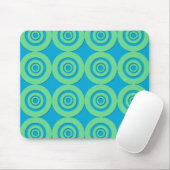 Mini Green Turquoise Circles Modernes Muster Mousepad (Mit Mouse)