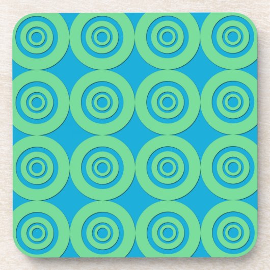 Mini Green Turquoise Circles Modernes Muster Untersetzer (Vorderseite)