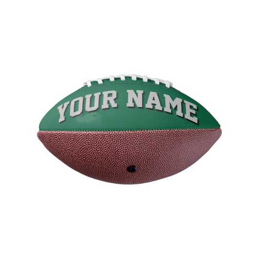 Mini GREEN UND SILVER GRAU Personalisiert Football (Gedreht 270)