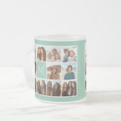 Mini Green Unique Foto Collage Custom Monogram Mattglastasse (Vorderseite Links)