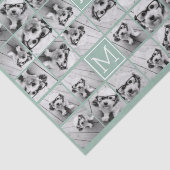 Mini Green Unique Foto Collage Custom Monogram Seidenpapier (Detail)