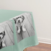 Mini Green Unique Foto Collage Custom Monogram Tischdecke (Beispiel)