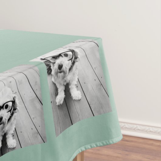 Mini Green Unique Foto Collage Custom Monogram Tischdecke (Beispiel)