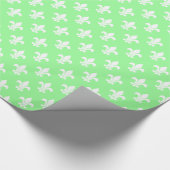 Mini Green White Lilie Muster Geschenkpapier (Ecke)