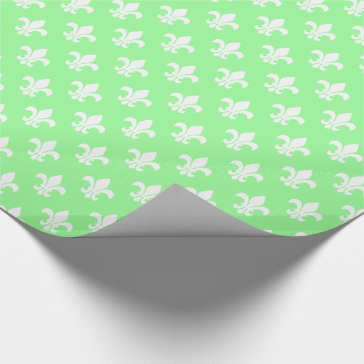 Mini Green White Lilie Muster Geschenkpapier (Ecke)