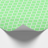 Mini Green White marokkanische Quatrefolienmuster  Geschenkpapier (Ecke)