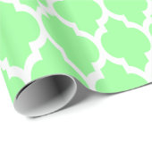 Mini Green White XL marokkanisches Quatrefolie #4 Geschenkpapier (Rolleneckpunkt)