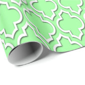 Mini Green White XL marokkanisches Quatrefolie #7D Geschenkpapier (Rolleneckpunkt)