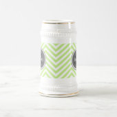 Mini Green Zickzack Monogram Bierglas (Mittel)
