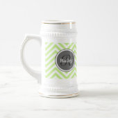 Mini Green Zickzack Monogram Bierglas (Links)