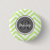 Mini Green Zickzack Monogram Button (Vorderseite)