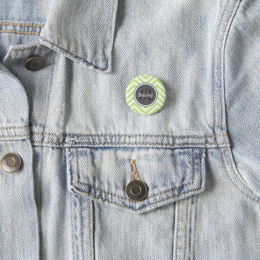 Mini Green Zickzack Monogram Button (Beispiel)