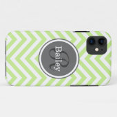 Mini Green Zickzack Monogram Case-Mate iPhone Hülle (Rückseite (Horizontal))