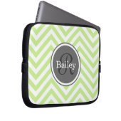 Mini Green Zickzack Monogram Laptopschutzhülle (Vorne Rechts)