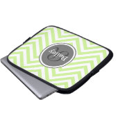 Mini Green Zickzack Monogram Laptopschutzhülle (Vorne Knopf)