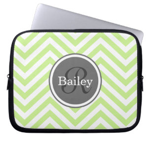 Mini Green Zickzack Monogram Laptopschutzhülle