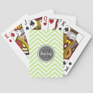 Mini Green Zickzack Monogram Spielkarten