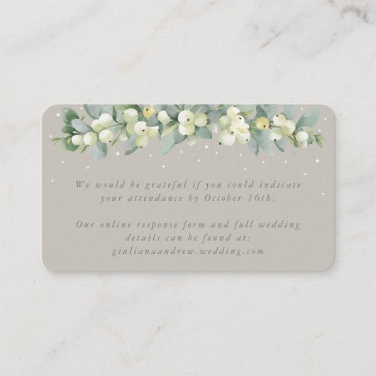 Mini Greige Snowberry+Eucalyptus Online UAWG Begleitkarte (Vorderseite)