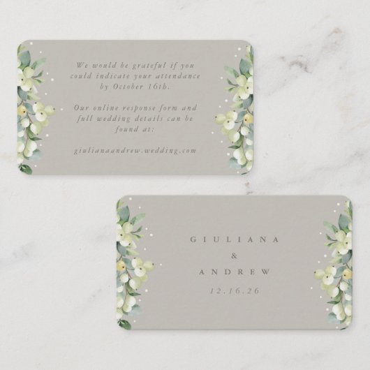 Mini Greige Snowberry+Eucalyptus Online UAWG Begleitkarte (Vorne/Hinten)