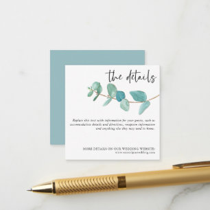 MINI-GRÖSSE Eukalyptus-Hochzeitsinformationen Begleitkarte