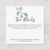 MINI-GRÖSSE Eukalyptus-Hochzeitsinformationen Begleitkarte (Vorderseite)